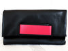 Black and Red Leather Hand Strap Clutch