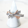 Sterling Silver and Rose Gold Bow Ring