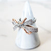 Sterling Silver and Rose Gold Bow Ring