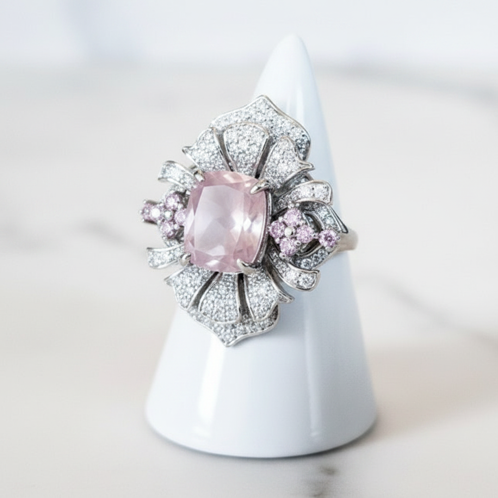 Sterling Silver Rose Quartz Ring