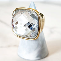 Gold Clear Glass Ring