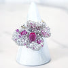 Sterling Silver Pink Flower Ring