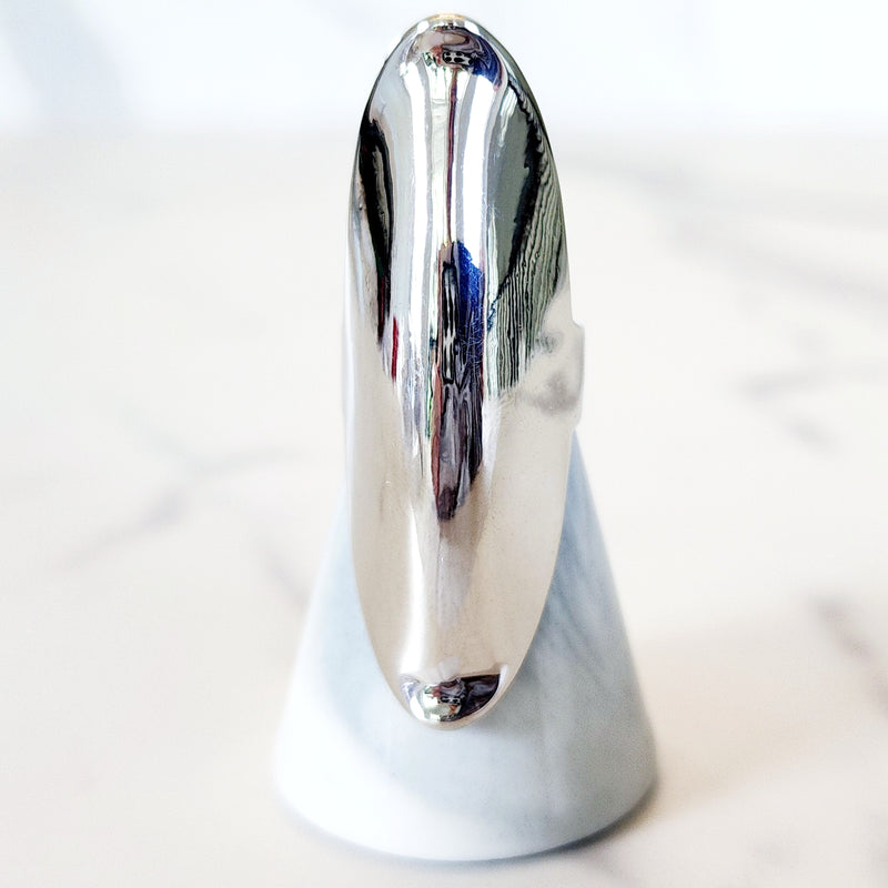 Modern Oblong Silver Ring