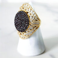 Sterling Silver Gold Plated Spinel Ring