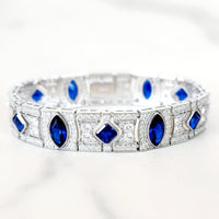 Sterling Silver Marquise Cut Sapphire Bracelet