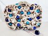 Blue Crystal Clutch and Sterling Silver Blue Diamond Ring