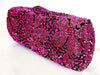 Fuchsia Crystal Clutch and Sterling Silver Pave Double Flower Ring