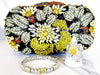 Yellow, Black and White Flower Crystal Clutch Purse, Sterling Silver Citrine Flower Ring and Diamond Tennis Bracelet