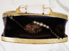 Gold and White Mother of Pearl Stone Embellished Clutch