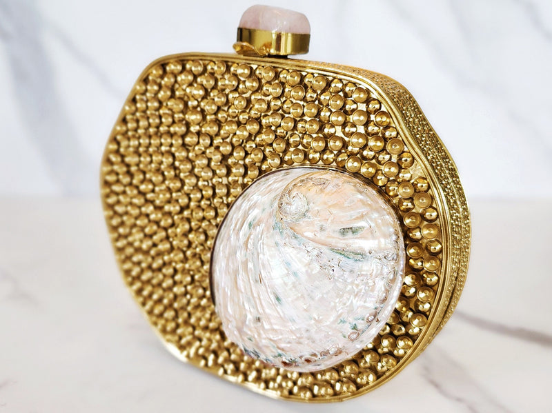 Gold Shell Clutch