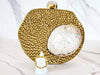 Gold Mother of Pearl Clutch, Sterling Silver Gold Embellished Pearl Ring