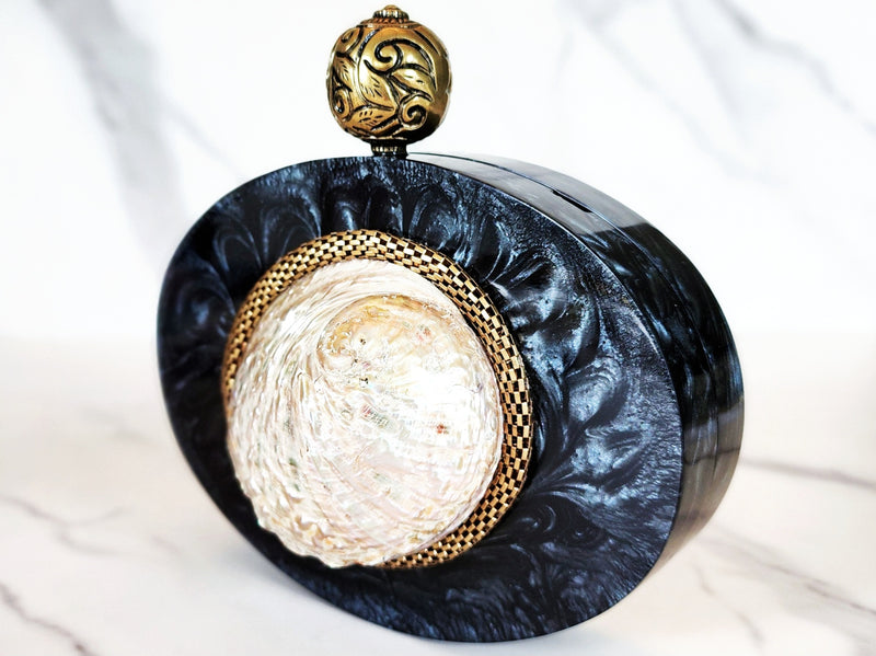 Black Mother of Pearl Clutch