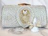 Silver and Gold Clutch Purse, Sterling Silver Bow Ring and 3 Wrap Bracelets