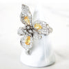 Sterling Silver Yellow and White Flower Ring