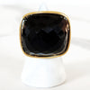 Black and Gold Glass Ring