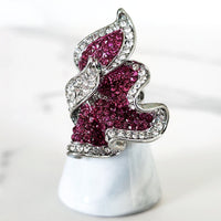 Dark Pink Pave Ring