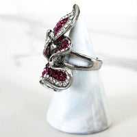 Dark Pink Pave Ring