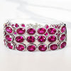 Sterling Silver Ruby and Pearl Embellished Ring and Bracelet