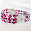 Sterling Silver Oval Cut Ruby Bracelet