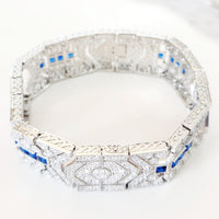 Sterling Silver Blue Pave Half Butterfly Ring and Bracelet