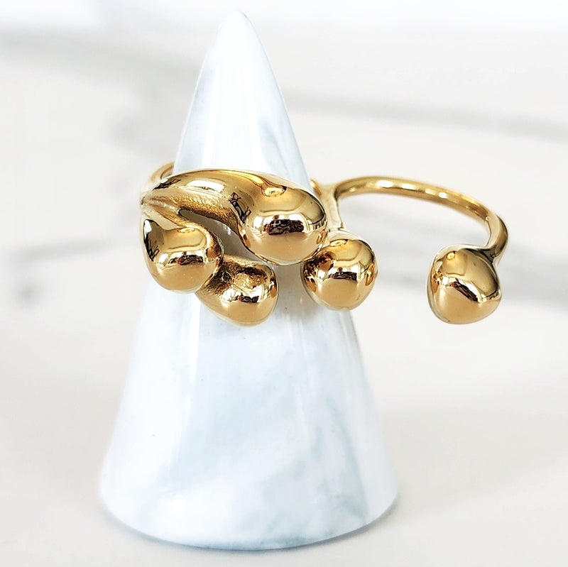 Modern Gold Double Finger Ring