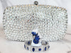 Silver Crystal Clutch Purse, Sterling Silver Half Butterfly Ring and Bracelet