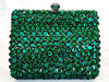 Green Crystal Mini Clutch Purse and Sterling Silver Double Flower Ring