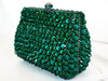 Green Crystal Mini Clutch Purse and Sterling Silver Double Flower Ring