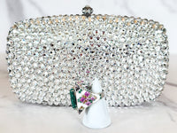 Silver Crystal Clutch Purse and Pairaba Ring