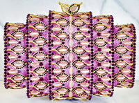 Purple and Pink Crystal Clutch Purse