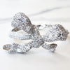 Sterling Silver Diamond Bow Bangle and Diamond Ring