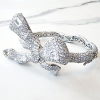 Sterling Silver Diamond Bow Bangle