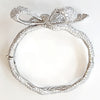 Sterling Silver Diamond Bow Bangle and Diamond Ring