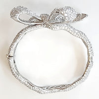 Sterling Silver Diamond Bow Bangle