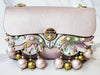 Pink Leather Pearl Embellished Purse