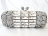 Silver Oblong Crystal Clutch