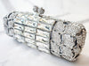 Silver Oblong Crystal Clutch