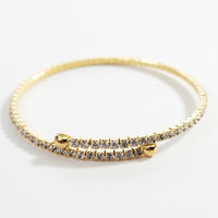 Sterling Silver Gold Plated Diamond Wrap Bangle