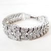 Sterling Silver Art Deco Geometric Diamond Bracelet