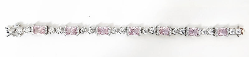 Iridescent Crystal Bow Clutch Purse, Sterling Silver Pink Diamond Ring and Tennis Bracelet