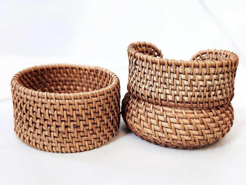 Brown Rattan Cuffs