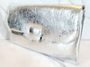 Silver Leather Clutch