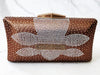 Brown Crystal Embellished Clutch