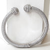 Sterling Silver Diamond Open Charm Bangle