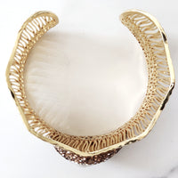 Gold Pave Adorned Pearl Cuff