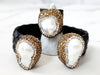 Black Pave Stone Embellished Cuff and Ring