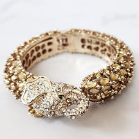 Gold Single Elephant Head Cuff Bracelet