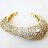 18K Gold Plated Diamond Baroque Mirror Embellished Cuff Bracelet