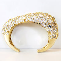 18K Gold Plated Diamond Baroque Mirror Embellished Cuff Bracelet