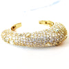 18K Gold Plated Diamond Baroque Mirror Embellished Cuff Bracelet